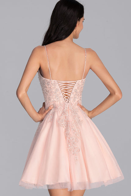 Robe Trapèze Rose Poudré Élégant - gallery 2