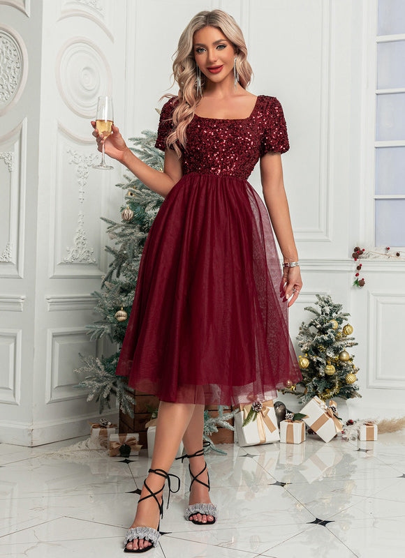 Robe Trapèze Rubis Lumineux - gallery 5