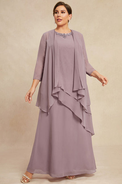 Robe Trapèze Bleue Marine Longue Avec Perles - gallery 9
