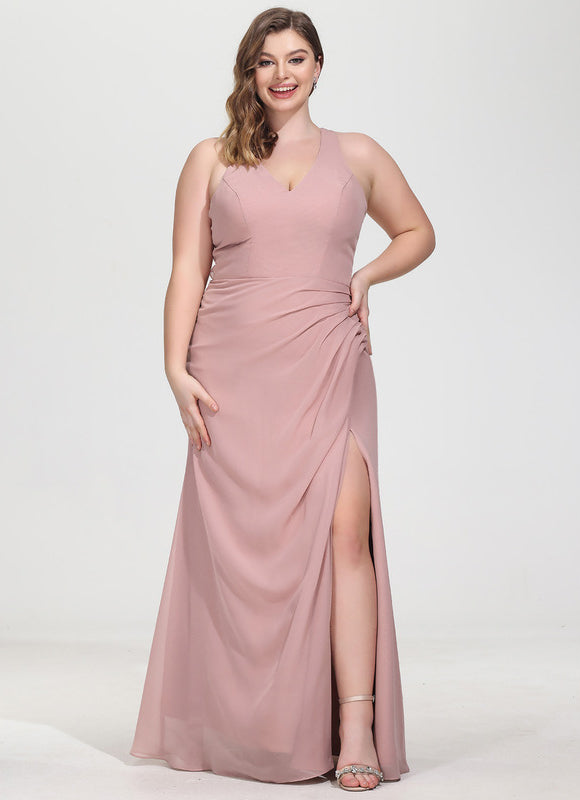 Robe Trapèze Mousseline Fendue - gallery 7