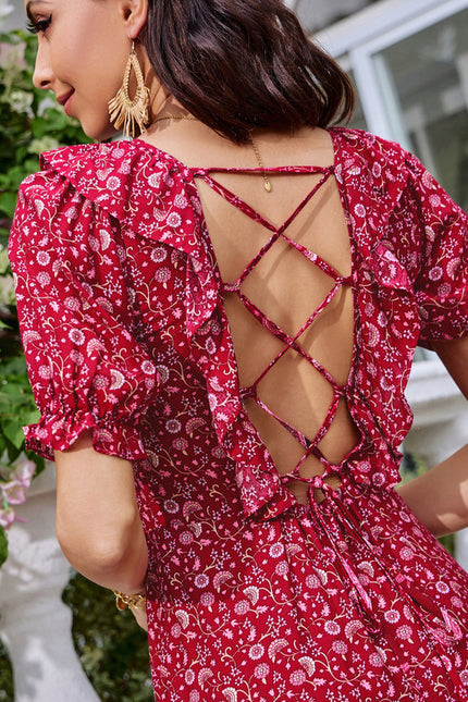 Robe Trapèze Fleur De Cerise - gallery 5