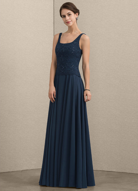 Robe Trapèze Bleu Marine Dentelle Paillettes - gallery 5