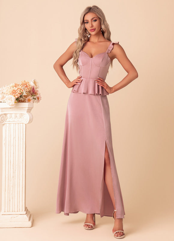 Robe Trapèze Satin Chic Maxi