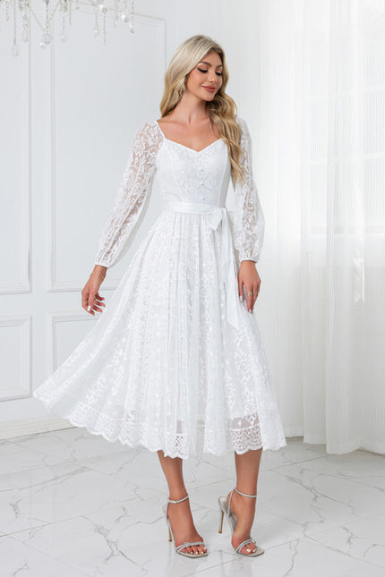 Robe Trapeze Blanche - gallery 3