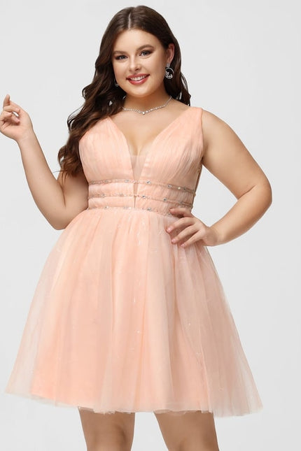 Robe Trapèze Rose Poudré Élégant - gallery 7