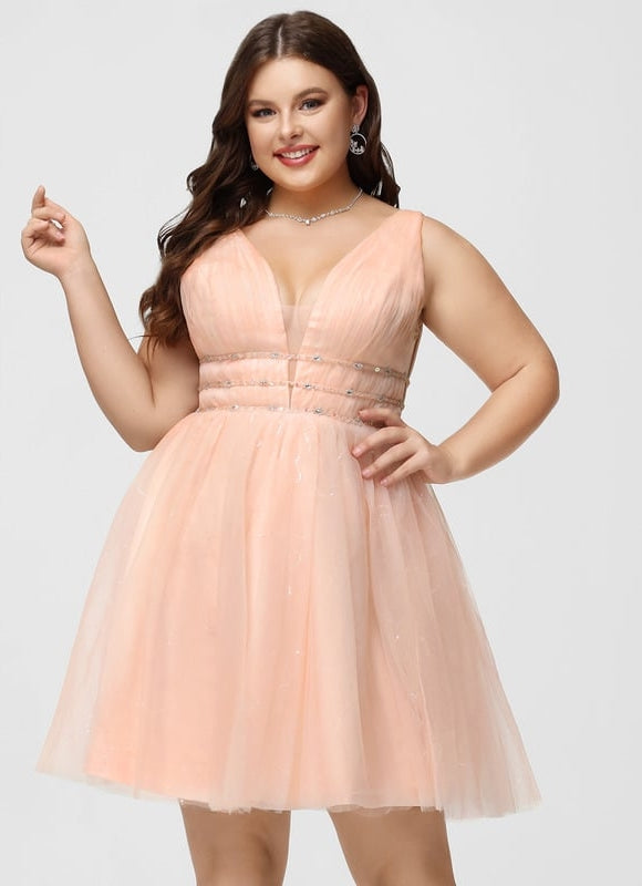 Robe Trapèze Rose Poudré Élégant - gallery 7