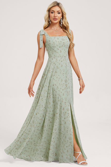 Robe Trapèze Élégante Vert Clair - gallery 1