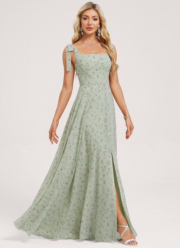 Robe Trapèze Élégante Vert Clair - gallery 1