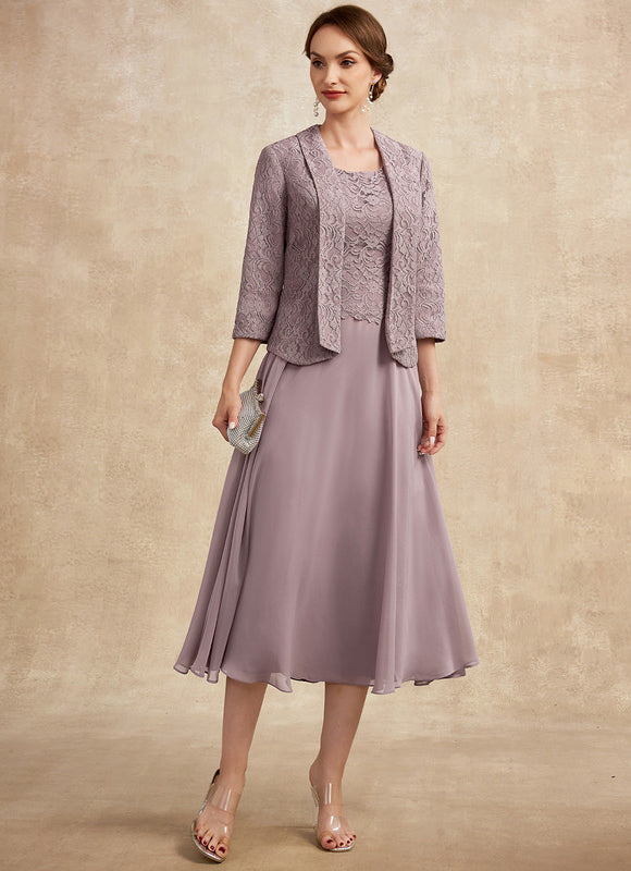 Robe Trapèze Lilas Élégant - gallery 8
