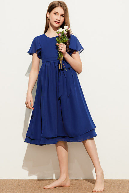 Robe Trapèze Bleu Doux Froufrou - gallery 1