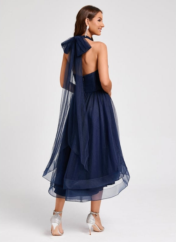 Robe Trapèze Élégance Marine Tulle - gallery 6