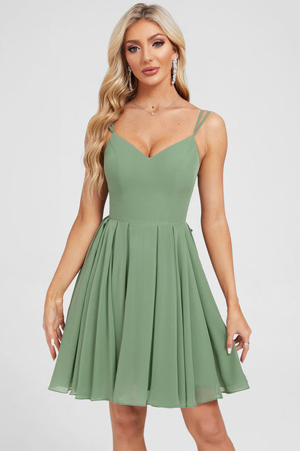 Robe Courte Trapeze Plissée