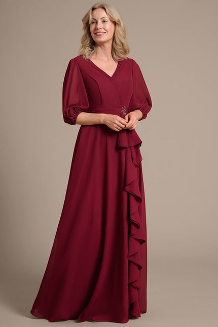 Robe Trapèze Rouge Élégant - gallery 5