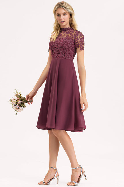 Robe Trapèze Aubergine Éthérée - gallery 1