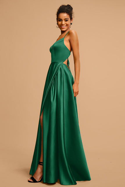 Robe Trapèze Éclat Satiné Doré - gallery 1