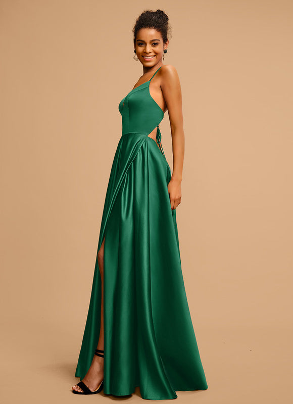 Robe Trapèze Éclat Satiné Doré - gallery 1