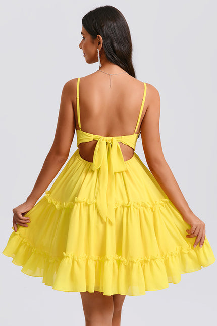 Robe Trapèze Jaune Flottante - gallery 6