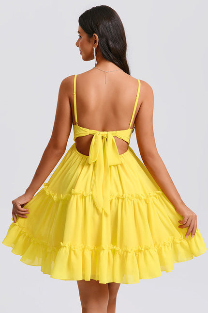 Robe Trapèze Jaune Flottante - gallery 6
