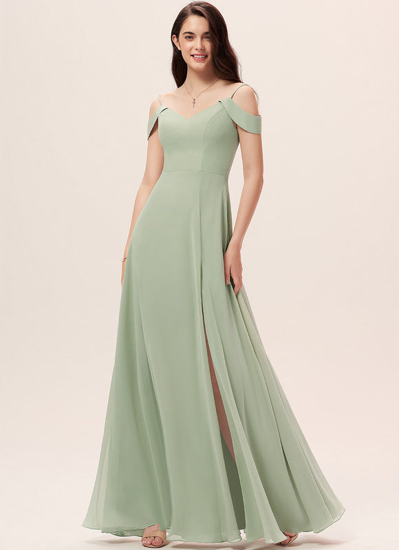 Robe Trapèze Longue Beige Élégante - gallery 4