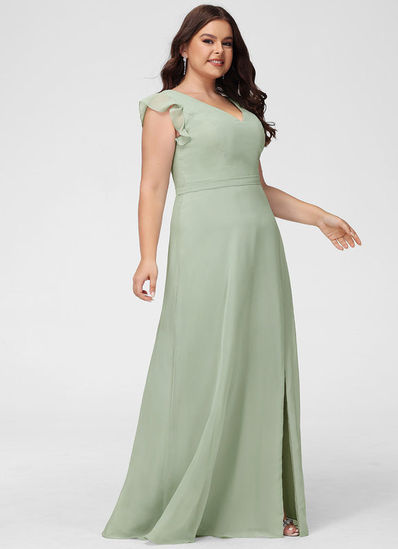Robe Trapèze Longue Beige Élégante - gallery 8