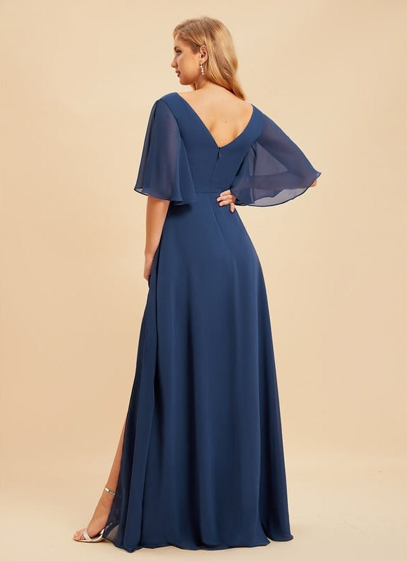 Robe Trapèze Longue Beige Élégante - gallery 1