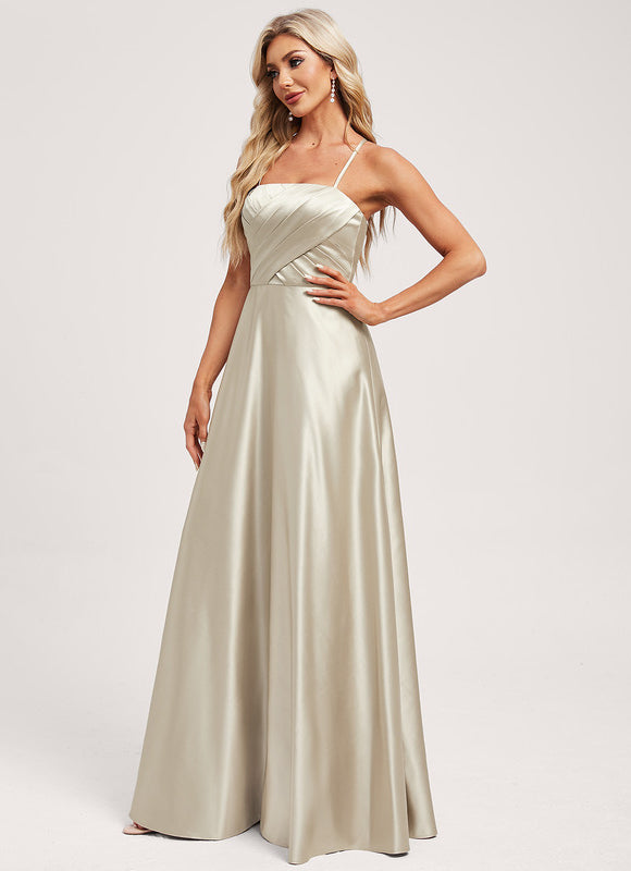 Robe Trapèze Satin Émeraude - gallery 2
