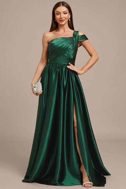 Robe Trapèze Éclat Satiné Vert - gallery 2