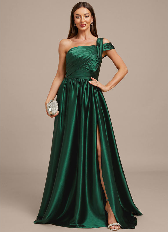 Robe Trapèze Éclat Satiné Vert - gallery 2