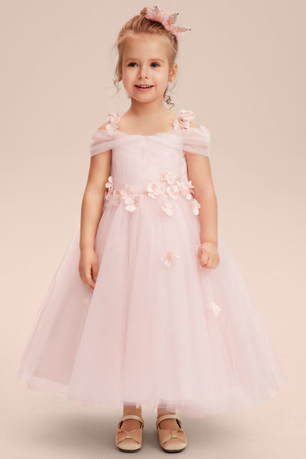 Robe Trapèze Rose Pastel À Fleurs 3D