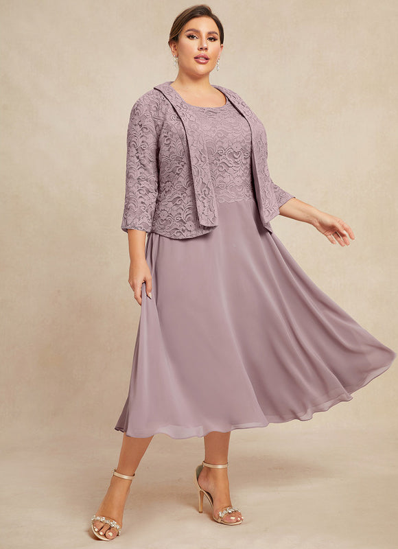 Robe Trapèze Lilas Élégant - gallery 9