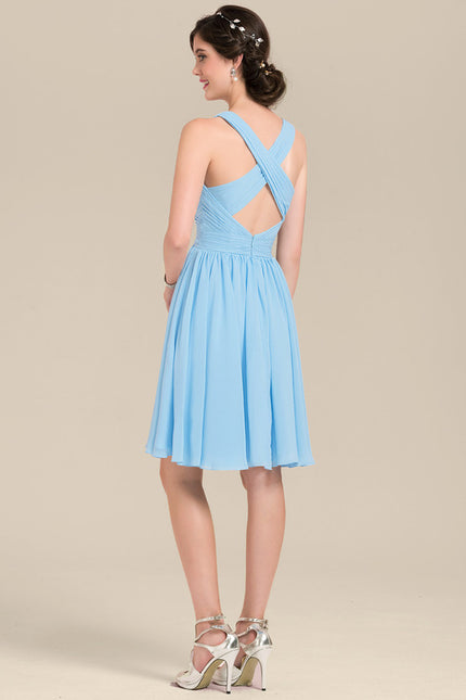 Robe Trapèze Bleu Vaporeux Chic - gallery 3