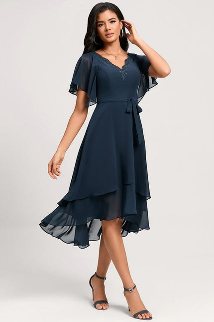Robe Trapèze Aérienne Sombre - gallery 4