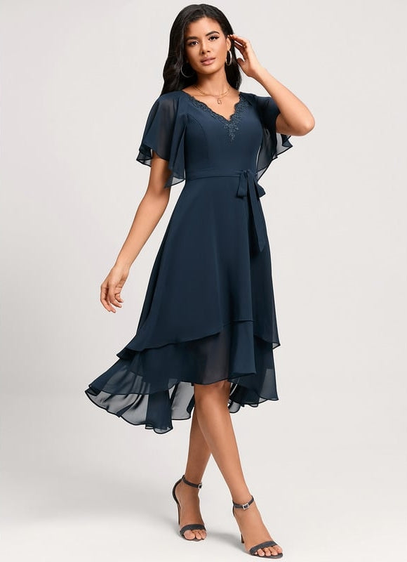 Robe Trapèze Aérienne Sombre - gallery 4
