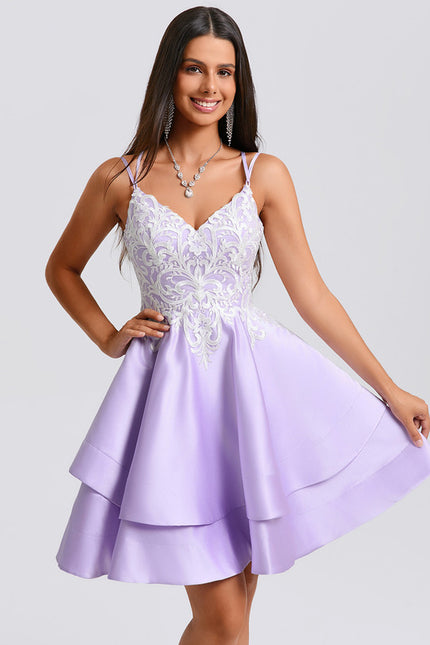 Robe Trapèze Lilas Étoilé