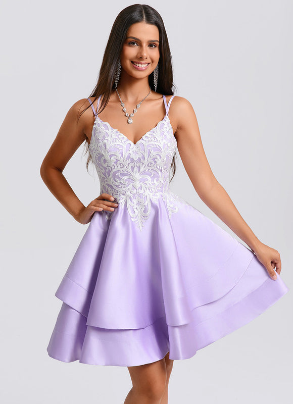 Robe Trapèze Lilas Étoilé