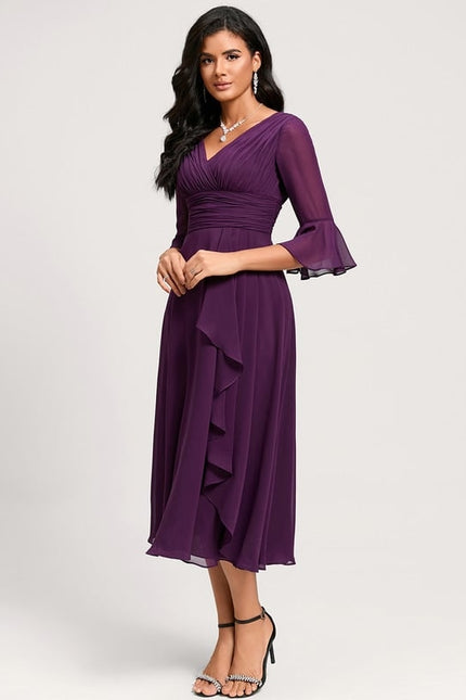 Robe Trapèze Florale Marine - gallery 8