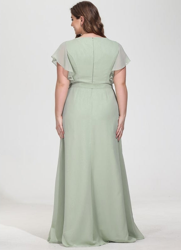 Robe Trapèze Mousseline Fendue - gallery 8