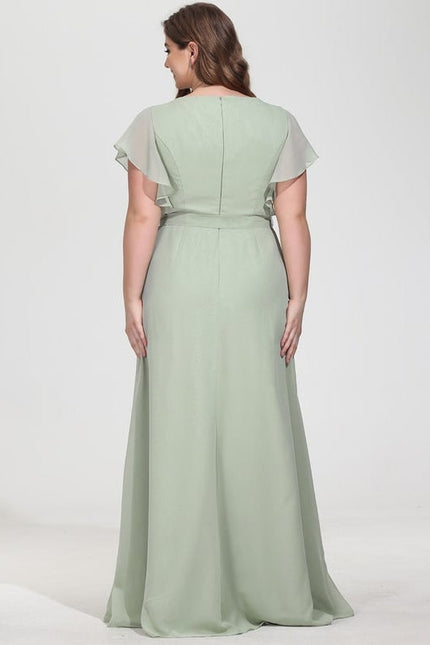 Robe Trapèze Mousseline Fendue - gallery 8