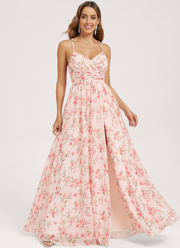 Robe Trapèze Longue Beige Élégante - gallery 2