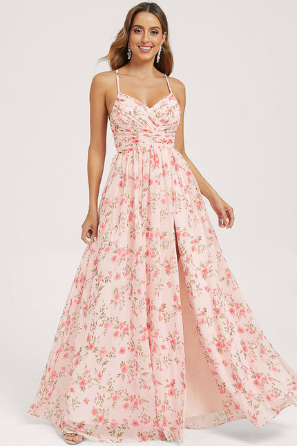 Robe Trapèze Longue Beige Élégante - gallery 2