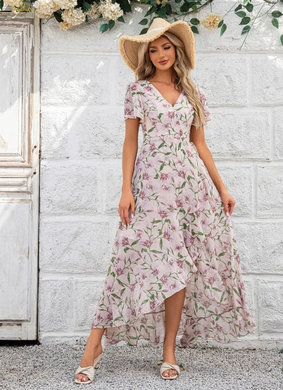 Robe Trapèze Florale Évoquée - gallery 1