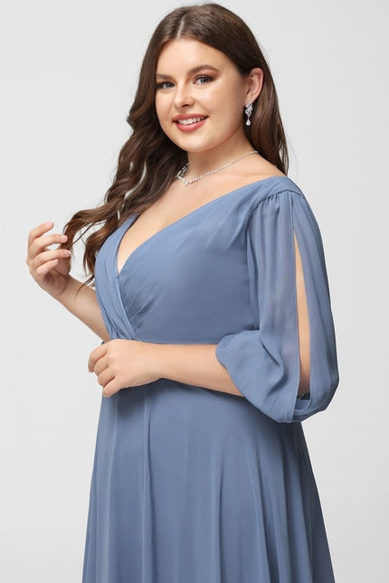 Robe Trapèze Mousseline Fendue - gallery 7