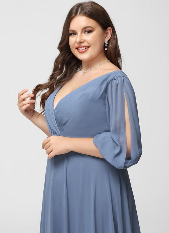 Robe Trapèze Mousseline Fendue - gallery 7