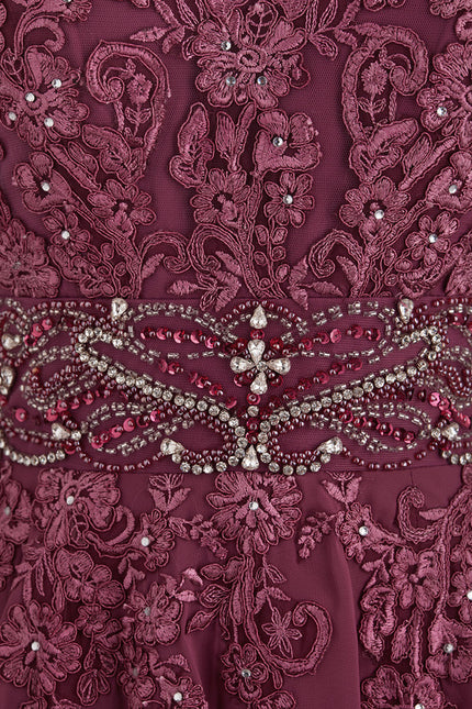 Robe Trapèze Aubergine Élégante - gallery 3