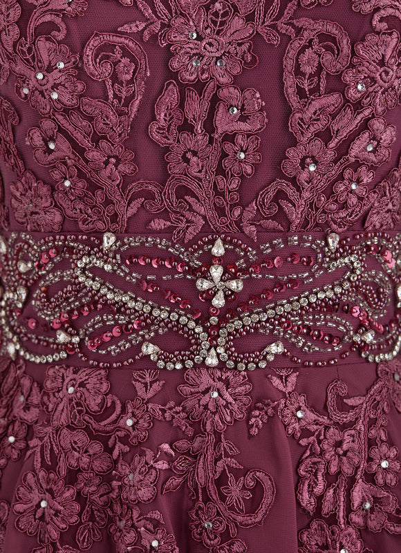 Robe Trapèze Aubergine Élégante - gallery 3