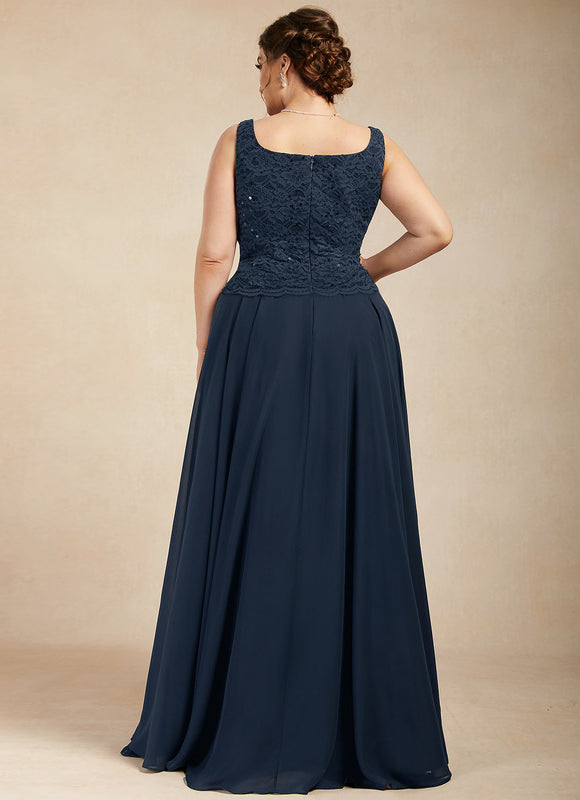 Robe Trapèze Bleu Marine Dentelle Paillettes - gallery 9