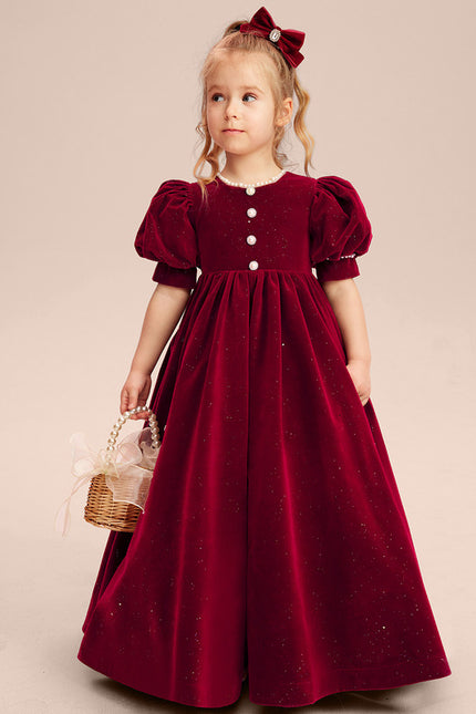 Robe Trapèze Velours Rubis - gallery 5