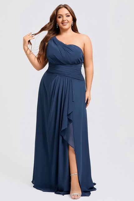Robe Trapèze Asymétrique Beige - gallery 5