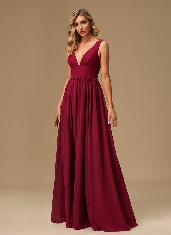 Robe Trapèze Longue Beige Élégante - gallery 2