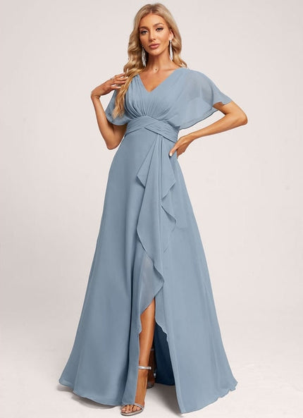 Robe Trapèze Mousseline Fendue